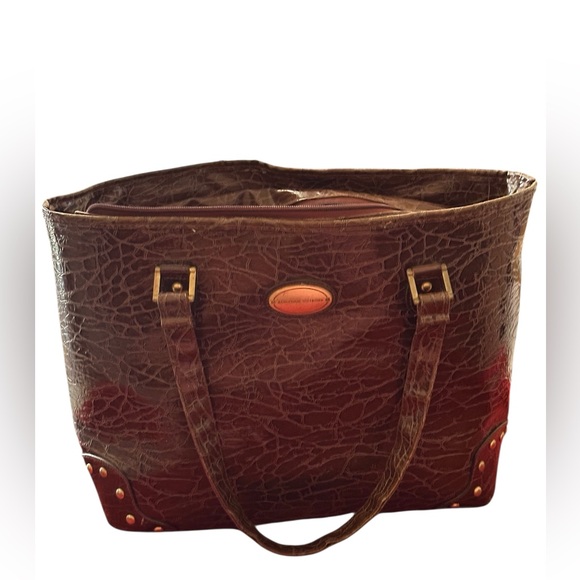 Chic Adrienne Vittadini Croc-Embossed Tote - Picture 1 of 11